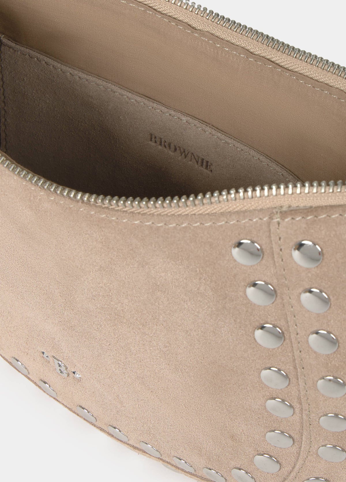 Bolso media luna tachas