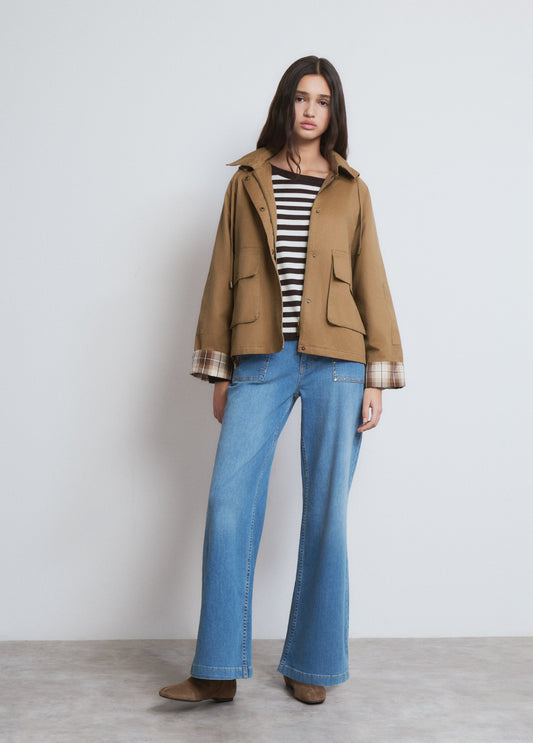 Chaqueta encerada capucha