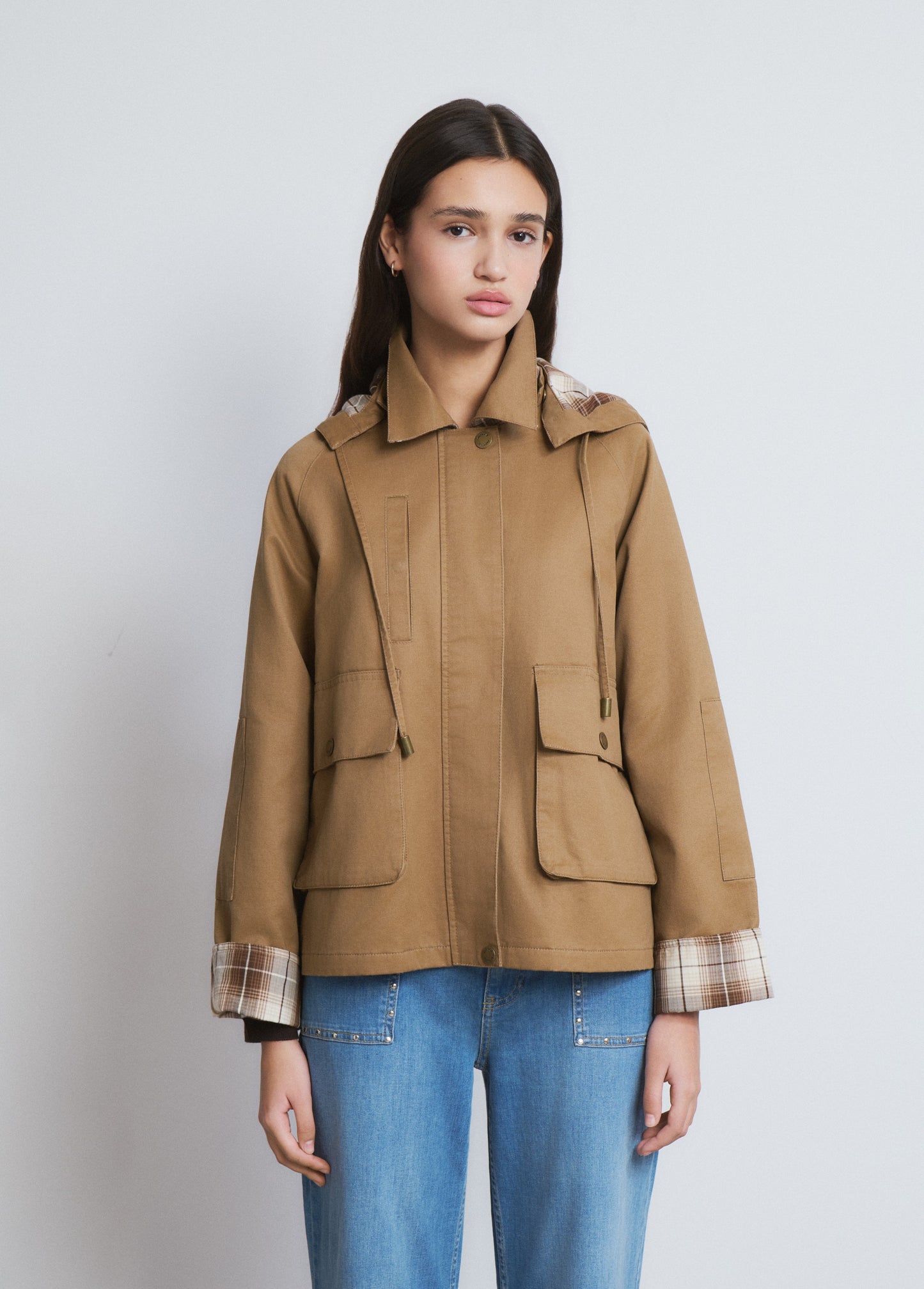 Chaqueta encerada capucha