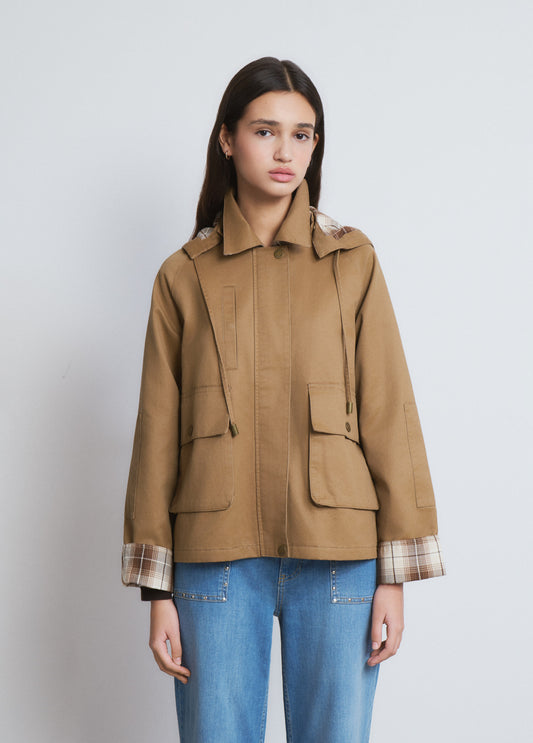 Chaqueta encerada capucha