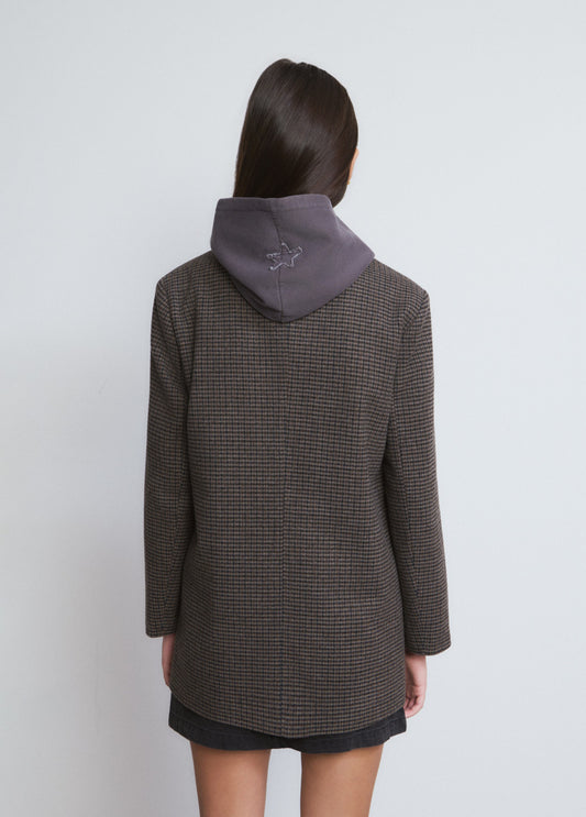 Abrigo largo medio cuadritos