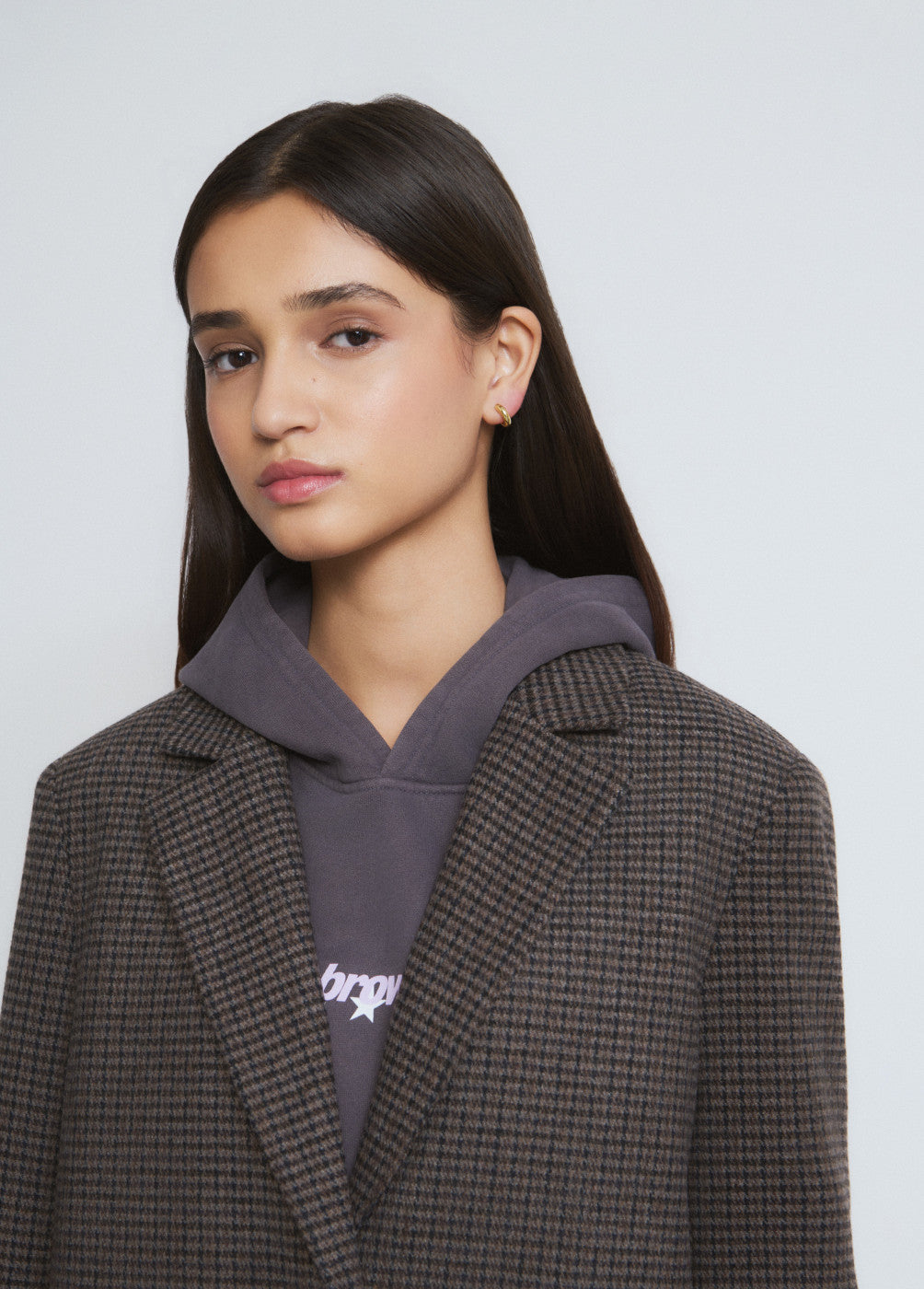 Abrigo largo medio cuadritos