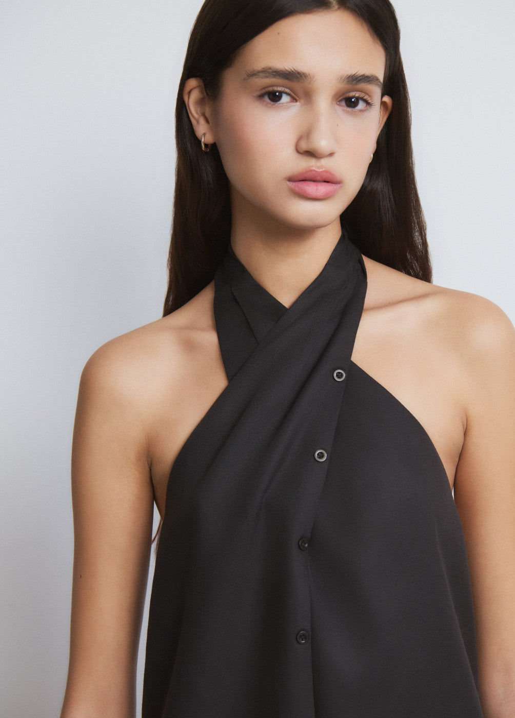 Top drapeado detalle botones