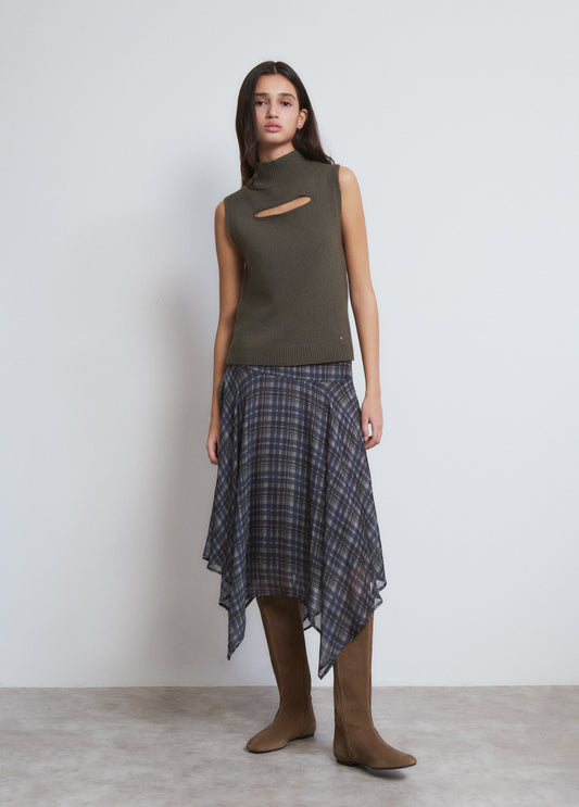 Falda midi estampada