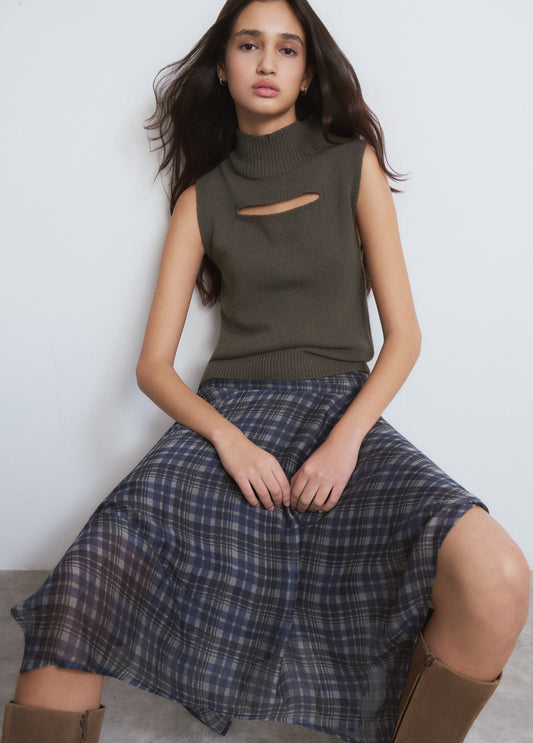 Falda midi estampada