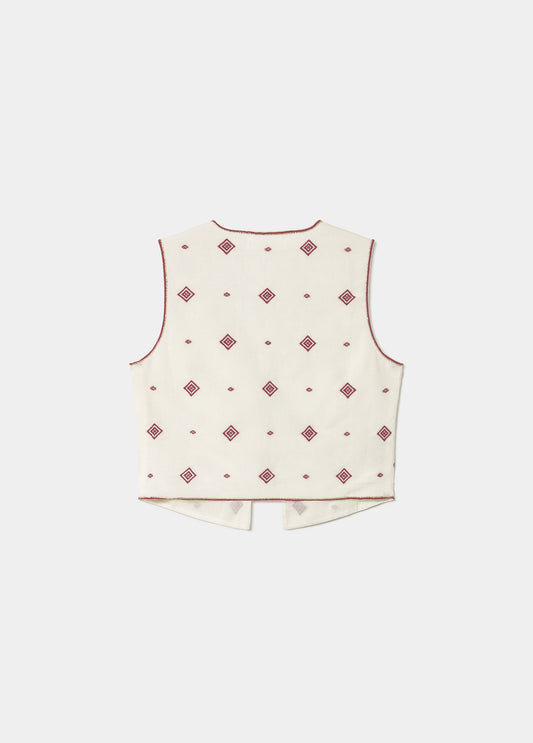 Chaleco bordado cenefa