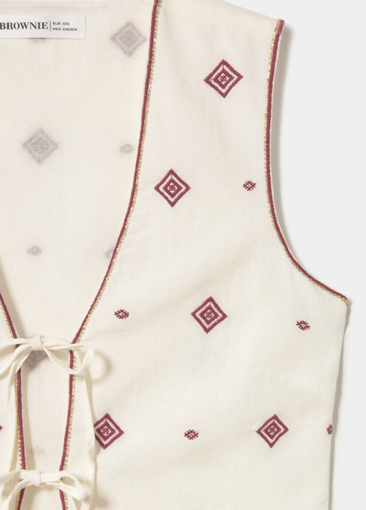 Chaleco bordado cenefa
