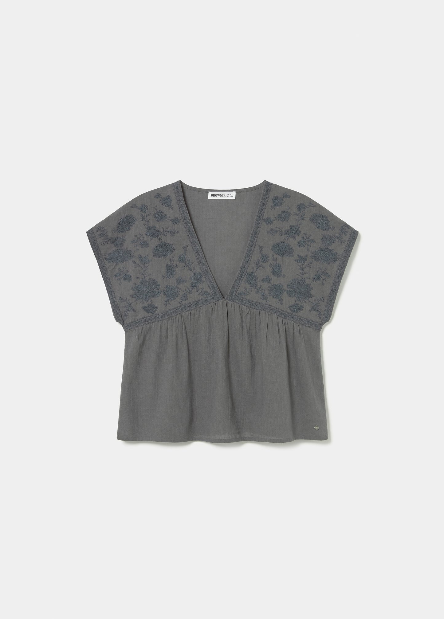Blusa bordados escote