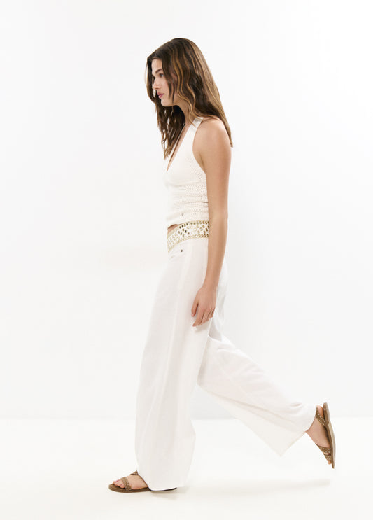 Pantalon cintura bordados