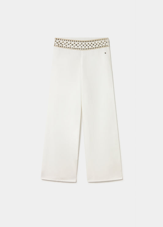 Pantalon cintura bordados