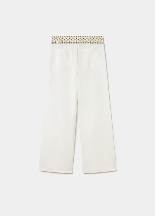 Pantalon cintura bordados