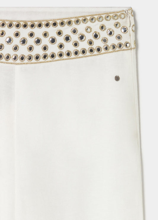 Pantalon cintura bordados