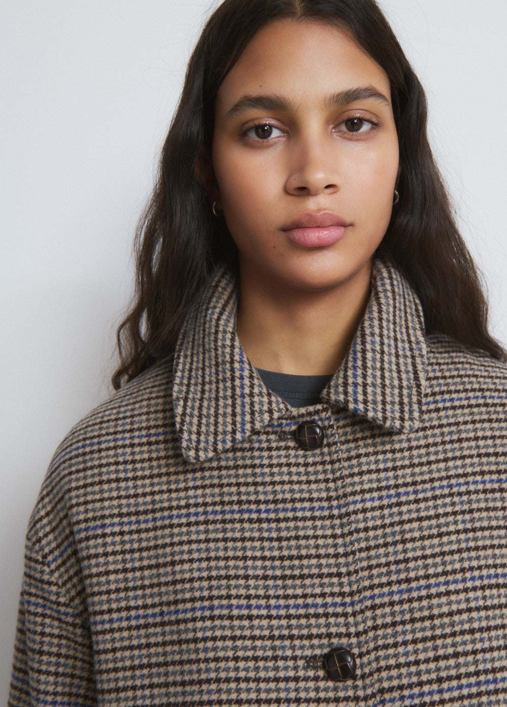 Abrigo largo cuadros