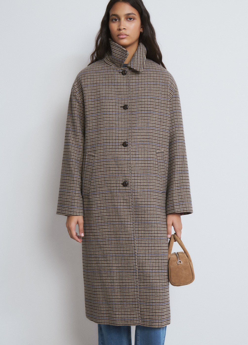 Abrigo largo cuadros