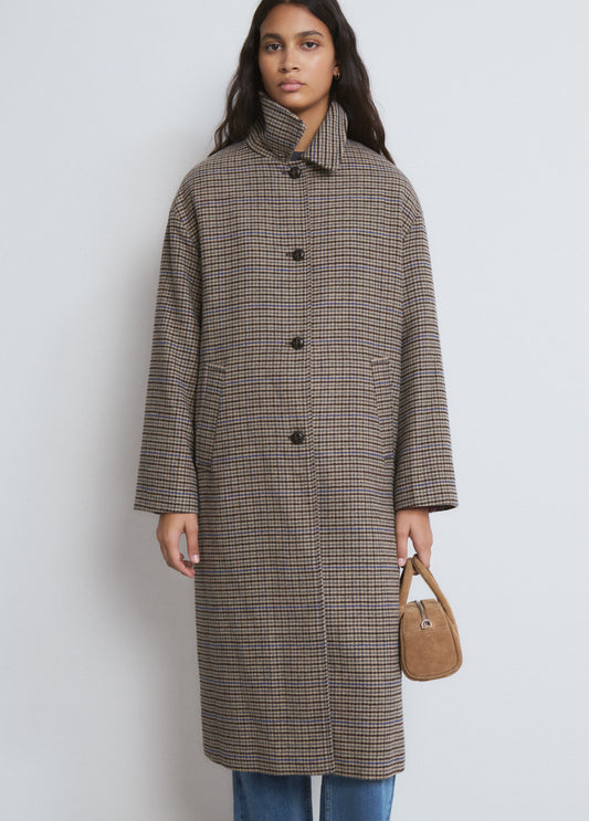 Abrigo largo cuadros