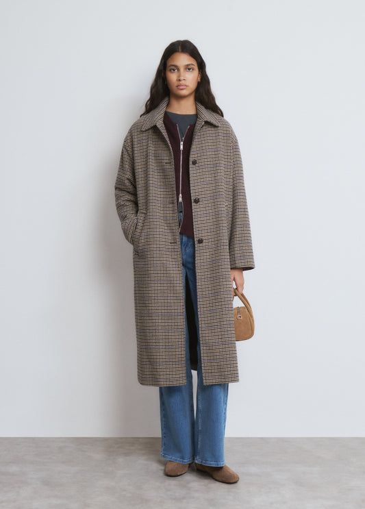 Abrigo largo cuadros