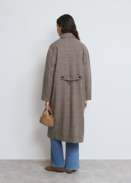 Abrigo largo cuadros