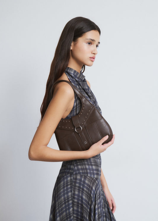 Bolso hombro hebilla tachas