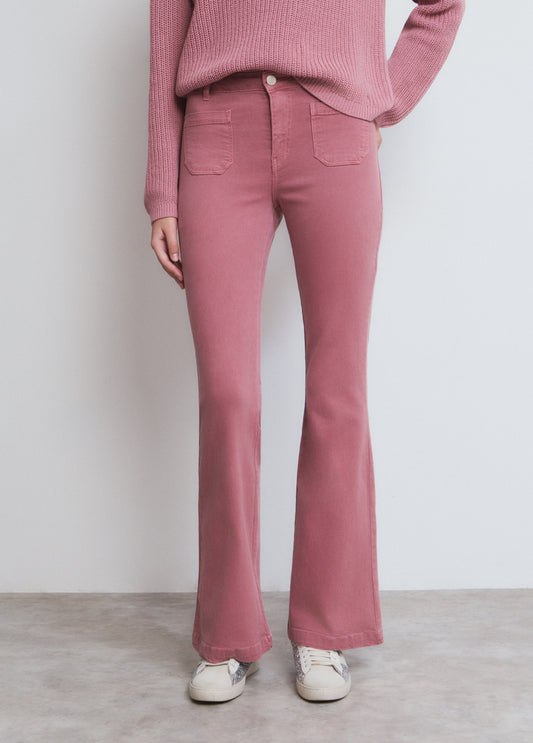 Pantalon campana bolsillo frontal