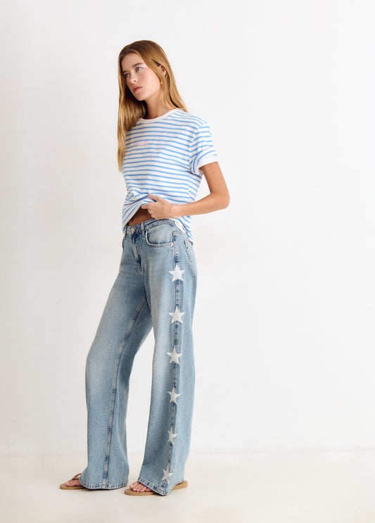 Jeans relaxed estrellas lateral
