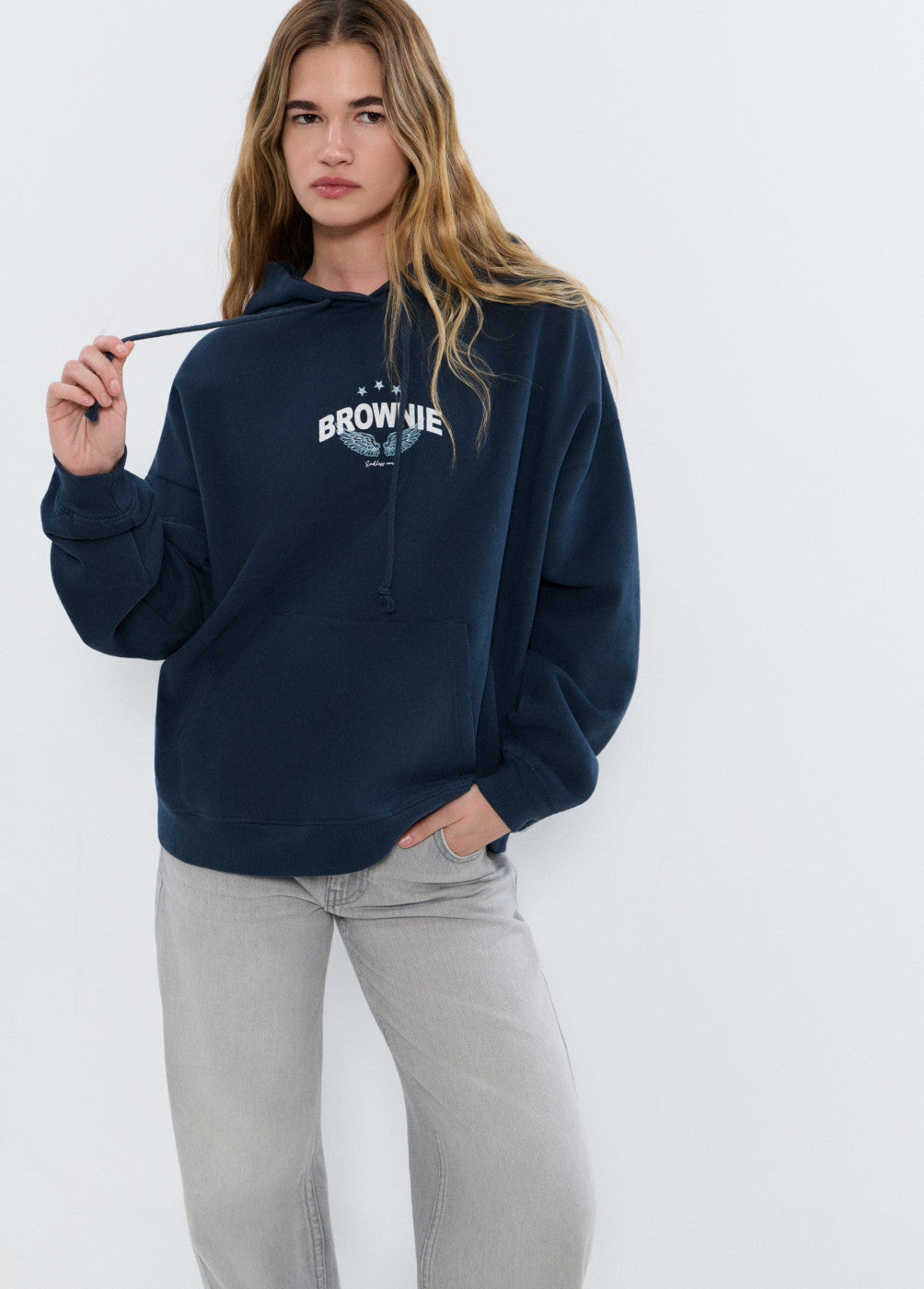 Sudadera capucha print alas