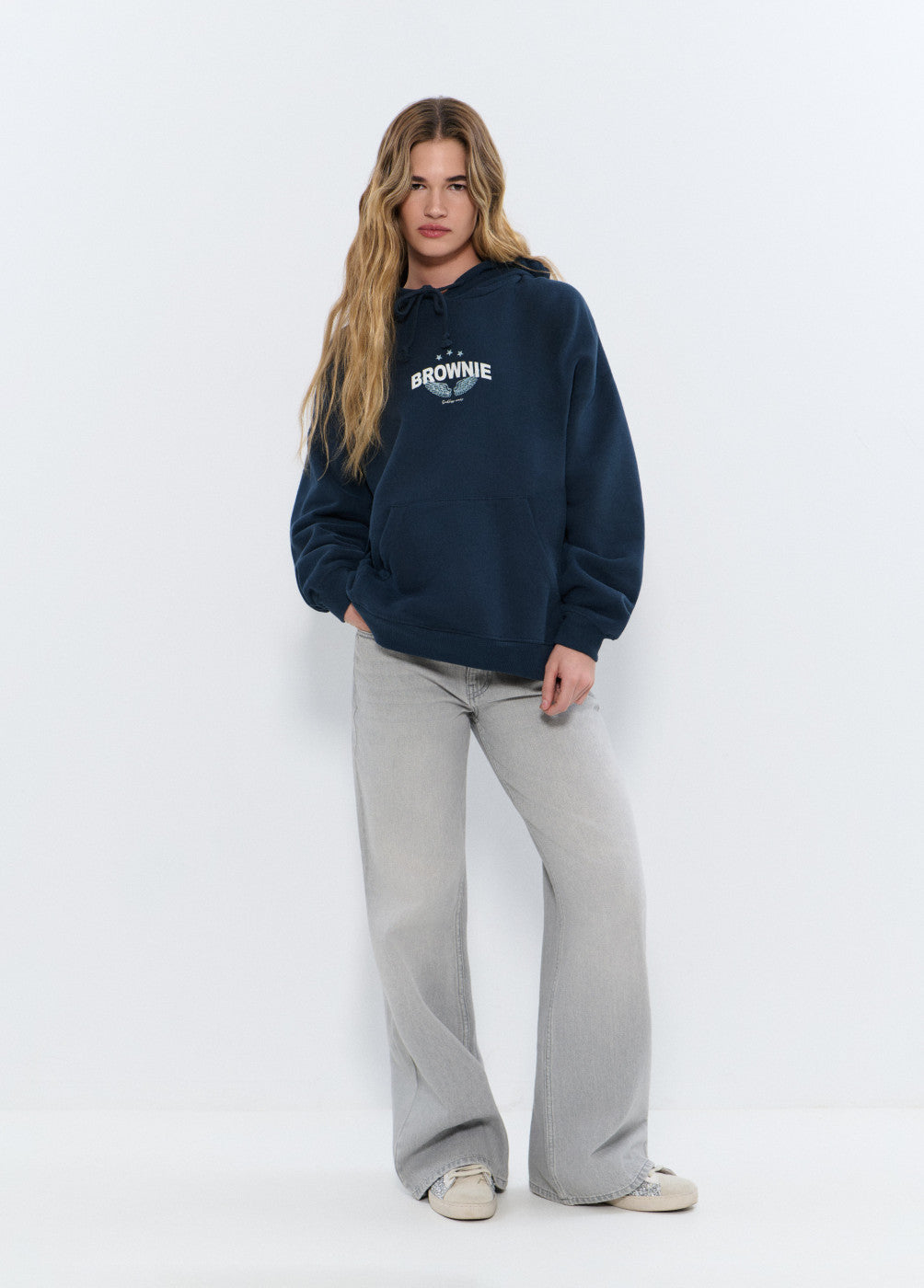 Sudadera capucha print alas