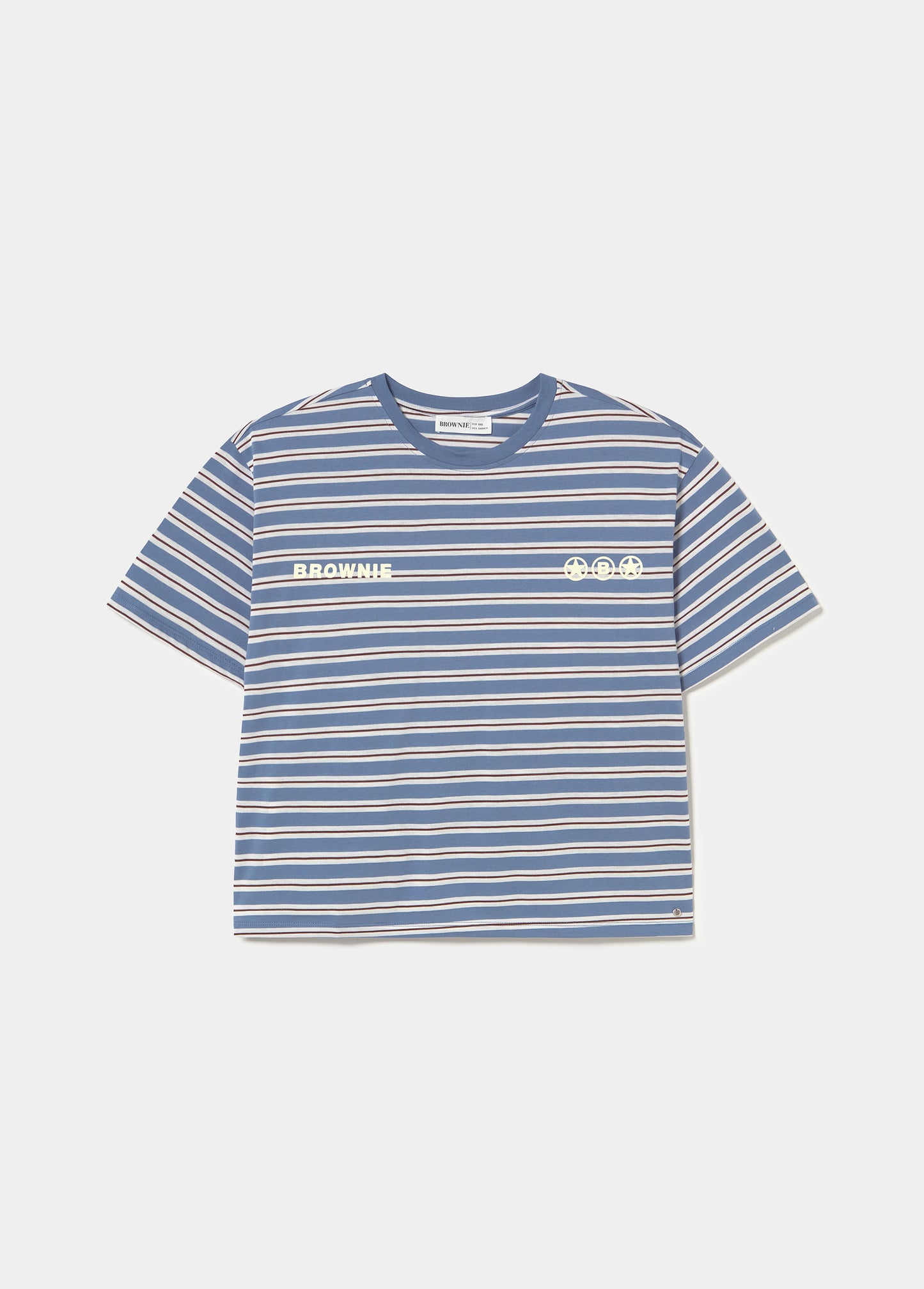 Camiseta raya tejida con print