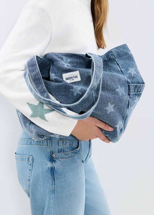 Shopper denim estrellas