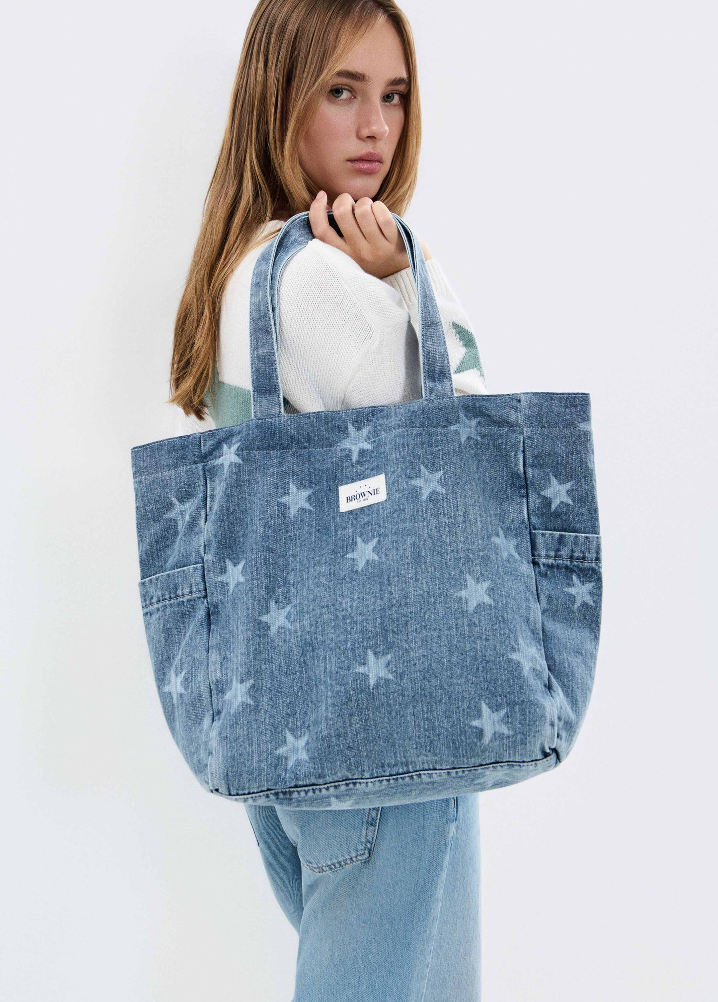 Shopper denim estrellas