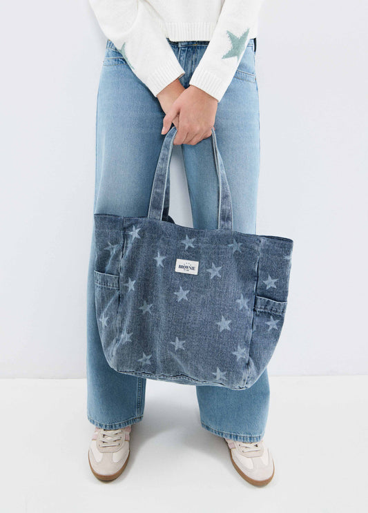 Shopper denim estrellas