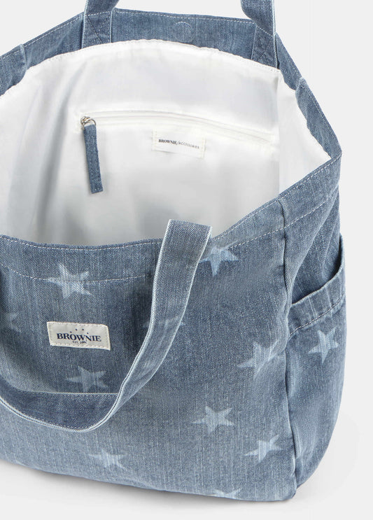 Shopper denim estrellas