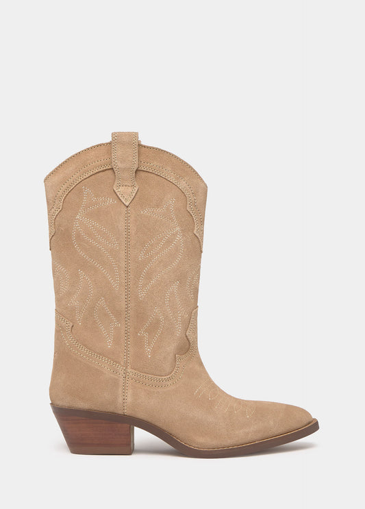 Bota cowboy bordado cuero