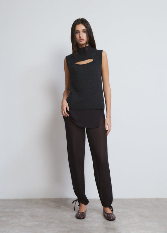 Top cut-out gris