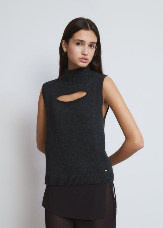 Top cut-out gris