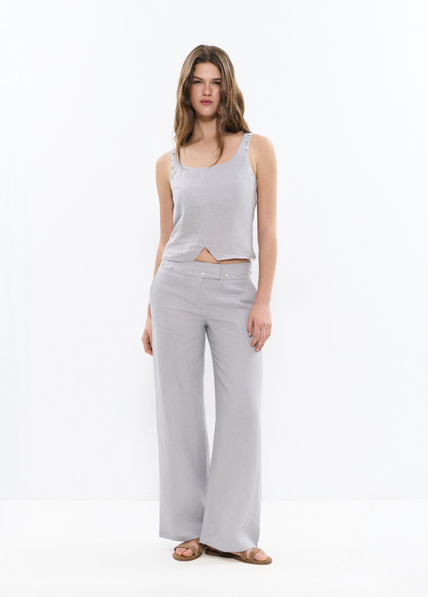Pantalón fluido lino