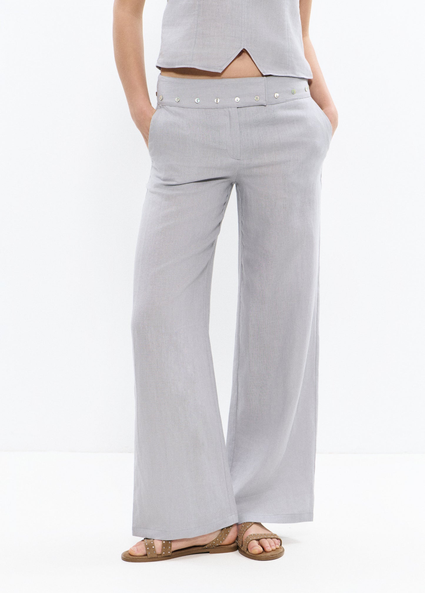 Pantalón fluido lino
