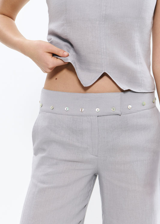 Pantalón fluido lino
