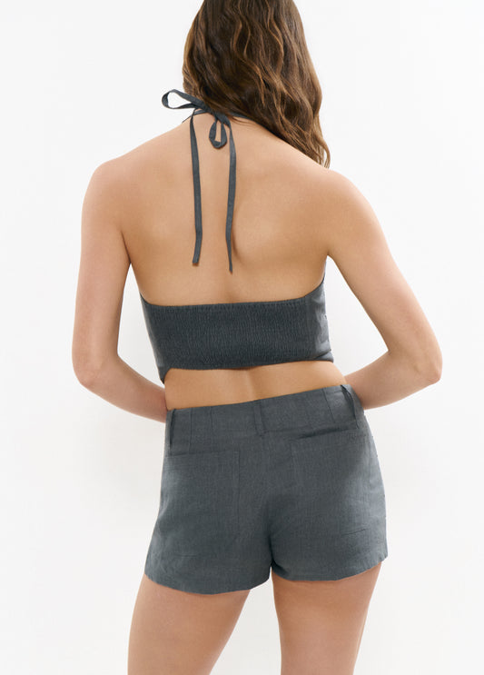 Top lino halter tachas