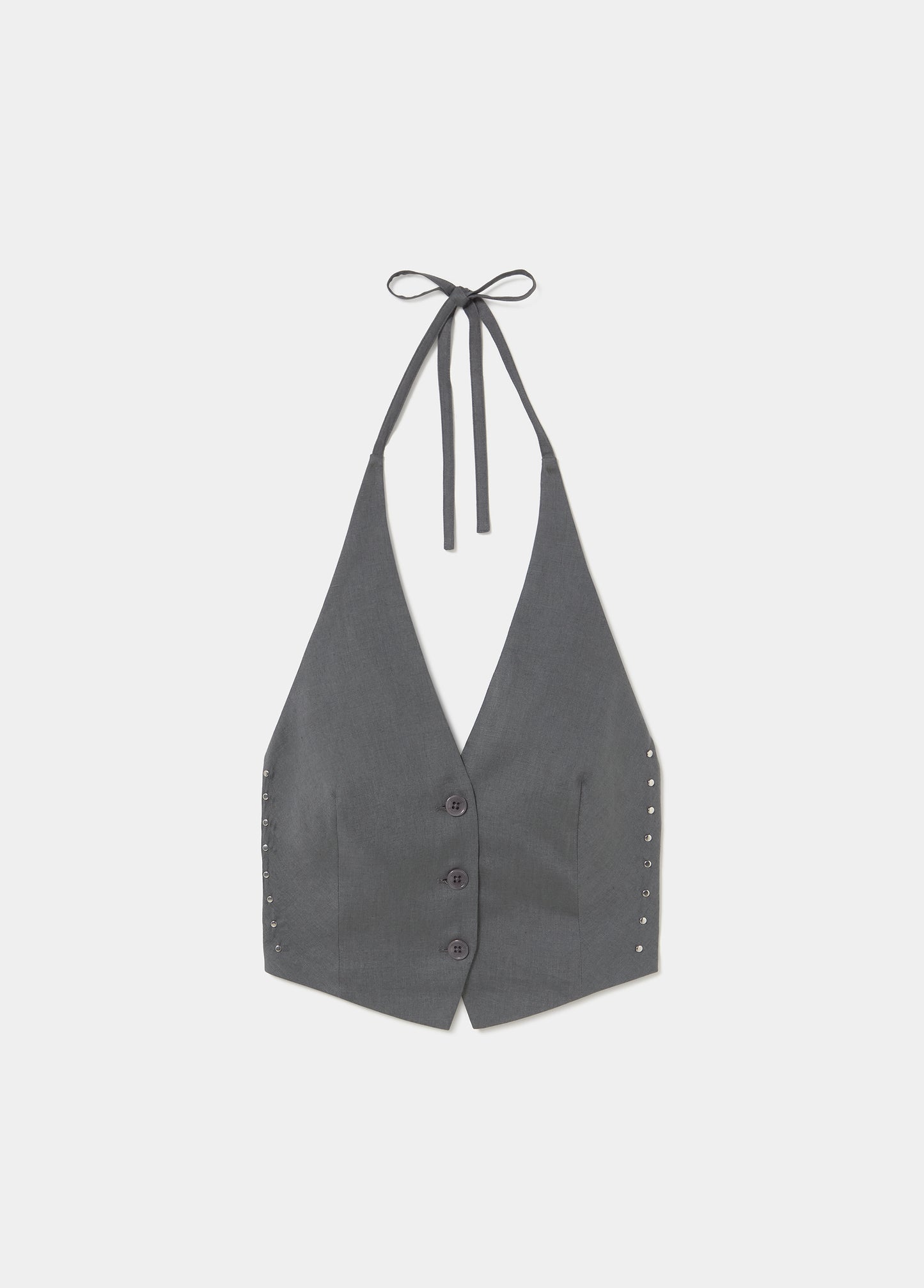 Top lino halter tachas