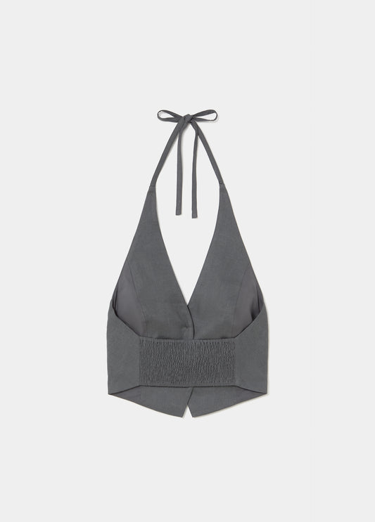 Top lino halter tachas