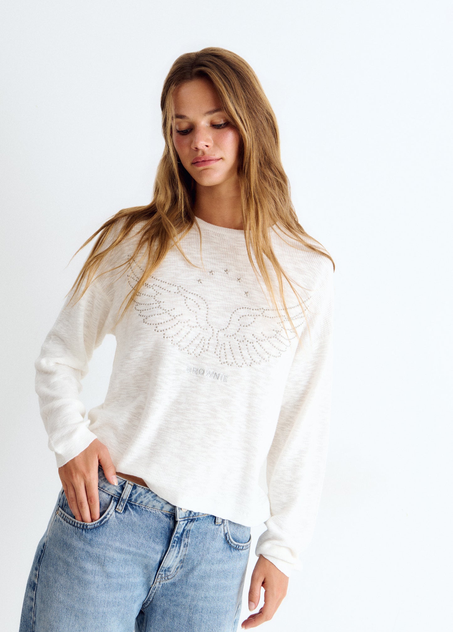 Jersey algodón alas tachas