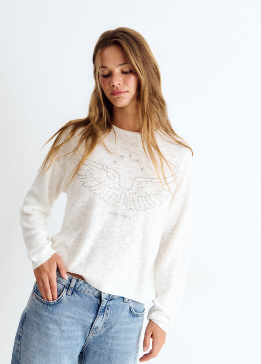 Jersey algodón alas tachas