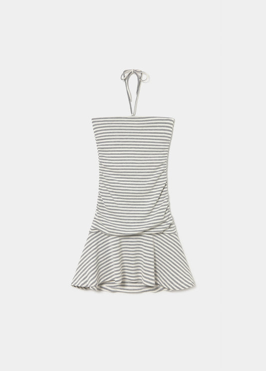 Vestido drapeado rayas