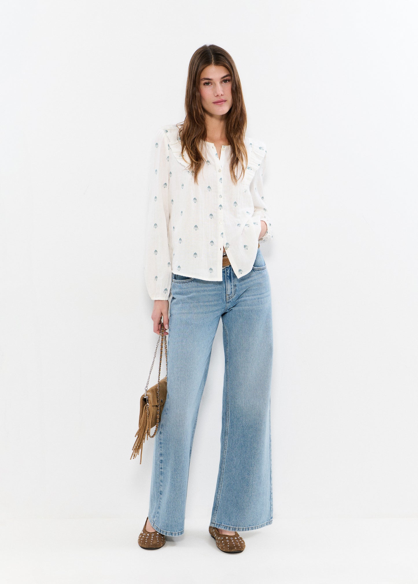 Blusa doble tela bordados