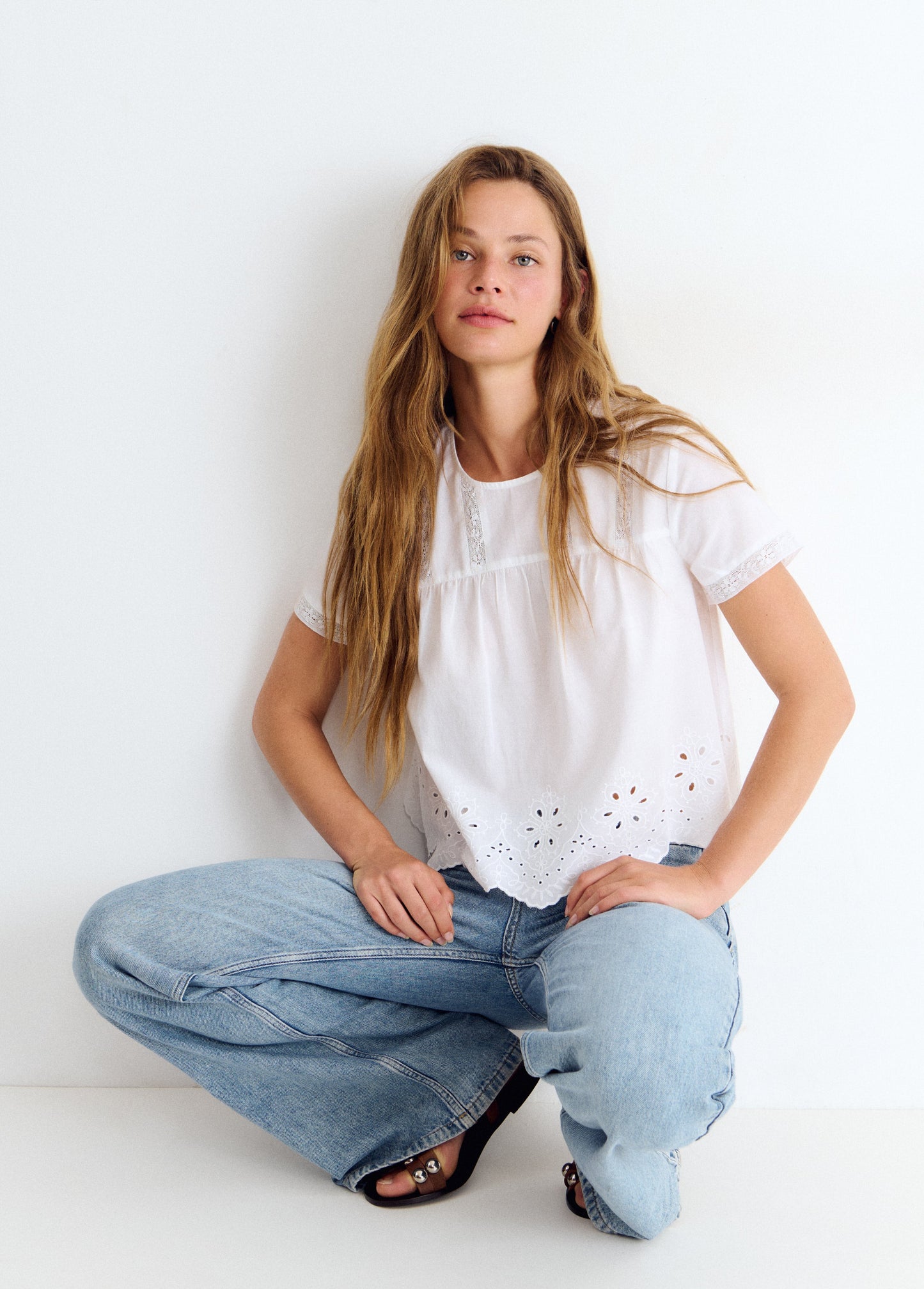 Blusa detalle laces