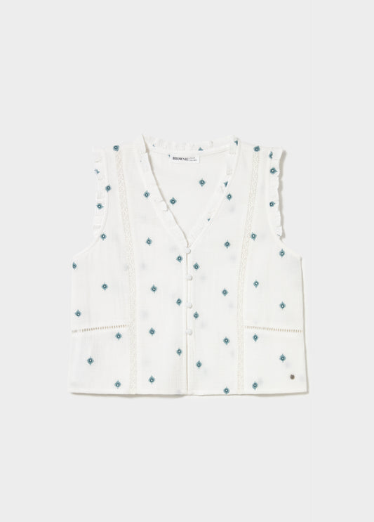 Blusa dobletela bordados