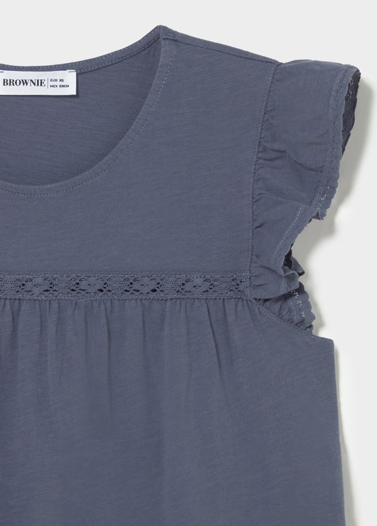 Camiseta volante puntilla