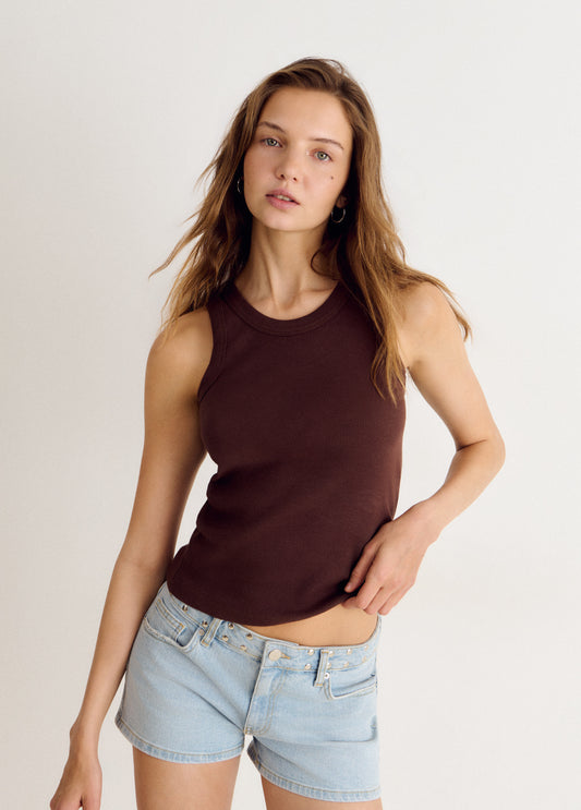 Tank top basico marron