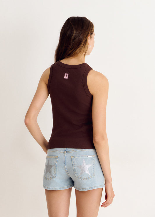 Tank top basico marron