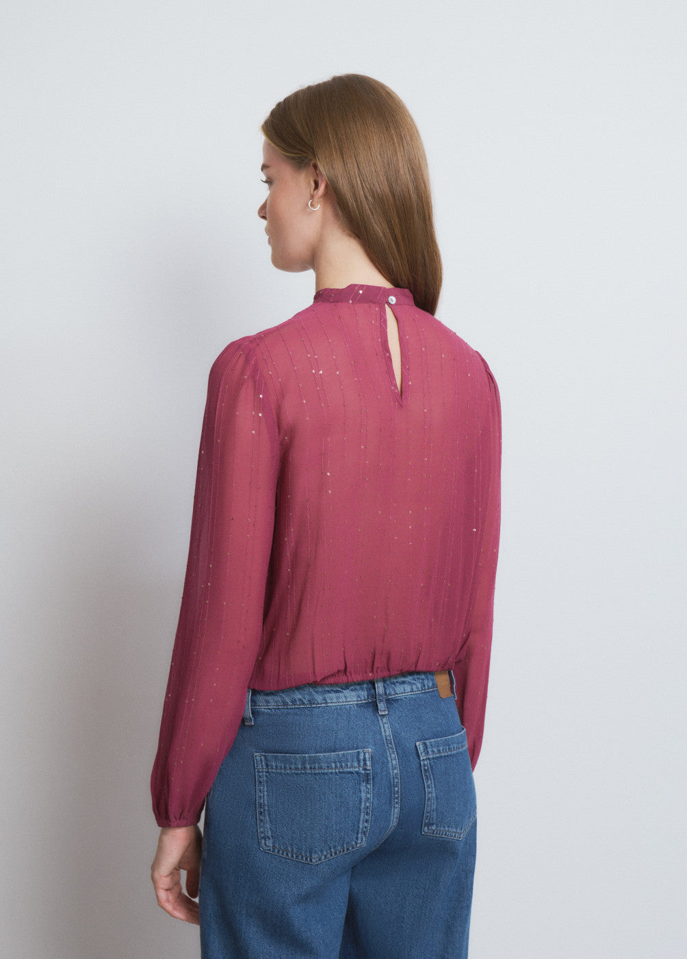 Blusa choker lentejuelas